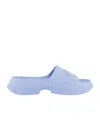 Ganni Round Toe Slippers In Blue