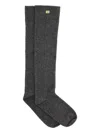 Ganni Logo Socks In Gray