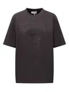 Ganni Embroidered Oversized T In Phantom