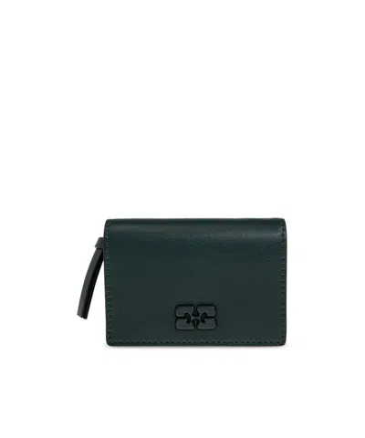 Ganni Logo-plaque Wallet In Green