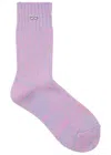 Ganni Wool-blend Ribbed Socks In Lilac