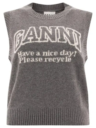 Ganni Logo Wool Vest
