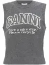 Ganni Knitted Vest With Logo