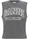 Ganni Knitted Vest With Logo
