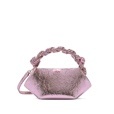 Ganni Logo-detail Tote Bag In Pink