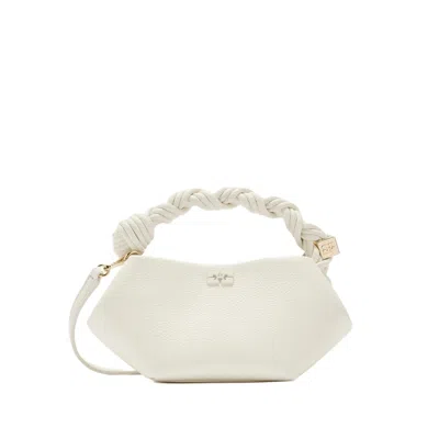 Ganni Logo-plaque Tote Bag In White