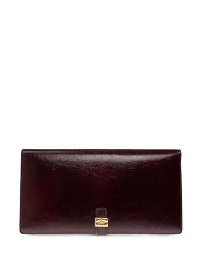 Ganni Logo-plaque Wallet In Red