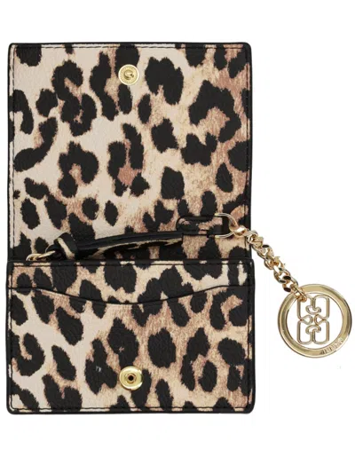Ganni Logo-print Compact Card Case In Multicolor