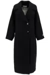 Ganni Long Bouclã© Coat For In Black (black)