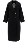Ganni Long Bouclã© Coat For In Black