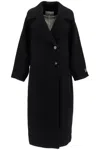 Ganni Long Bouclã© Coat For In Black