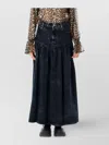 Ganni Long Denim Skirt Featuring Pockets