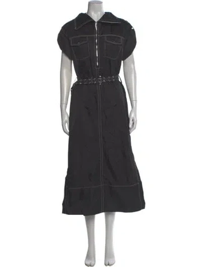 Pre-owned Ganni Long Dress In Black