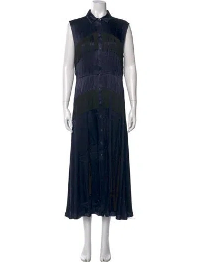 Pre-owned Ganni Long Dress In Blue