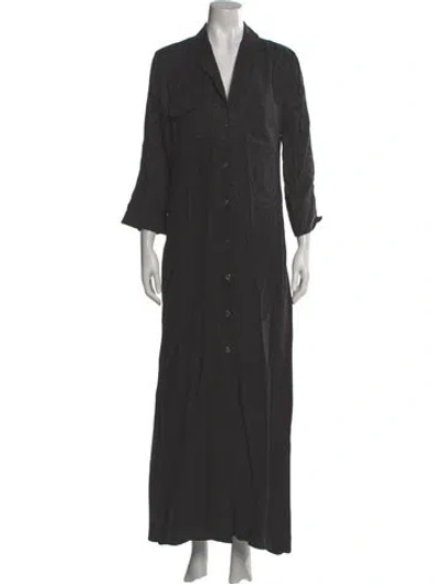 Pre-owned Ganni Long Dress In Gray