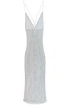 GANNI LONG MESH DRESS WITH CRYSTALS