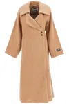 Ganni Long Recycled Wool Jacket In Tan