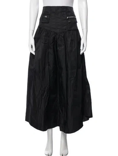Pre-owned Ganni Long Skirt In Black