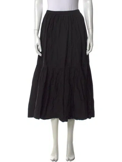 Pre-owned Ganni Long Skirt In Black