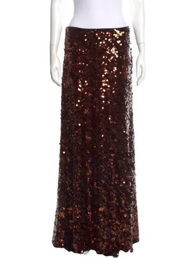 Pre-owned Ganni Long Skirt In Brown