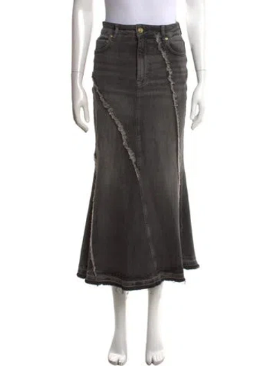 Pre-owned Ganni Long Skirt In Gray