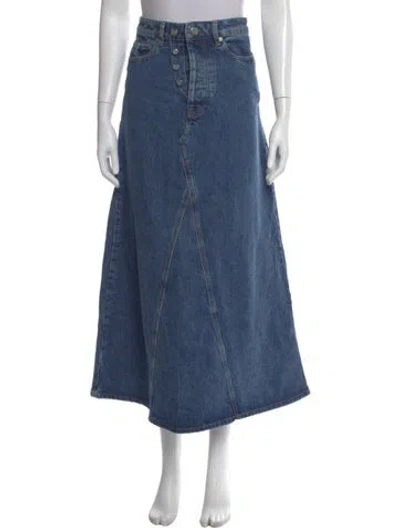 Pre-owned Ganni Long Skirt W/ Tags In Blue