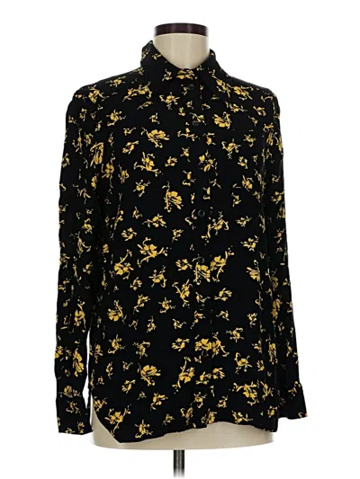 Pre-owned Ganni Long Sleeve Blouse In Black