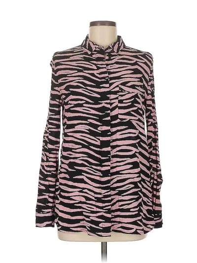 Pre-owned Ganni Long Sleeve Blouse In Pink