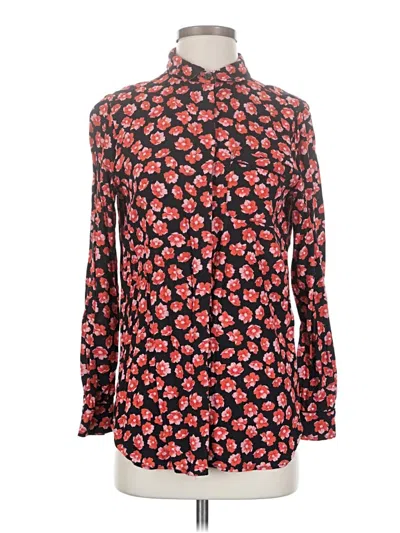Pre-owned Ganni Long Sleeve Blouse In Red