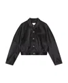 Ganni Long Sleeve Double Satin Short Jacket In Black