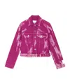 Ganni Long Sleeve Denim Jacket In Pink