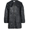 Ganni Womens Black Sand Shiny Quilted Recycled-nylon Jacket In Black