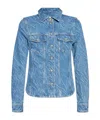 Ganni Acid-wash Denim Shirt In Blue