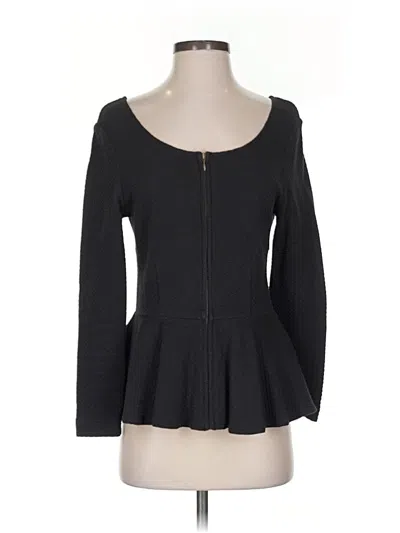 Pre-owned Ganni Long Sleeve Top Black Sweetheart Neckline Tops