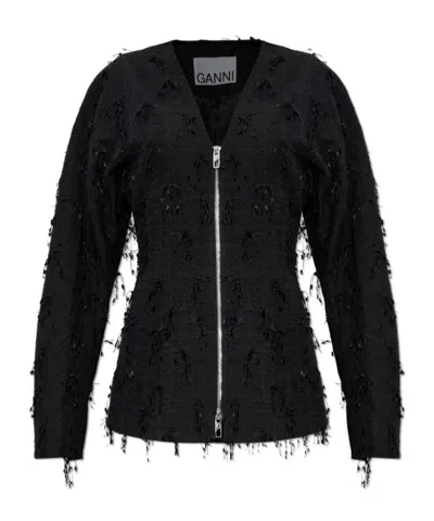 GANNI GANNI BLAZER WITH DECORATIVE TRIM