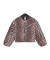 Ganni Printed Canvas Bomber Jacket Leopard In Brown