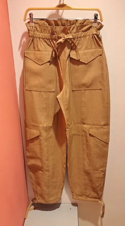 Ganni Long-sleeved Casual Pants In Brown