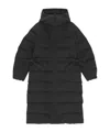 Ganni Tech Seersucker Puffer Down Jacket In Black