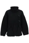 Ganni Half-placket Drop Shoulder Jacket In Black