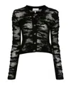 Ganni Alpaca Mohair Boucle Cardigan In Black In Black