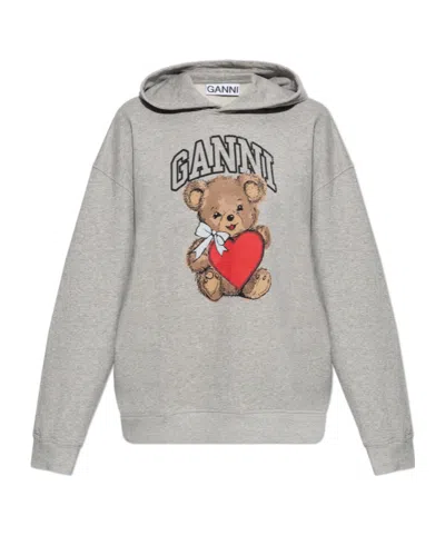 GANNI GANNI SWEATSHIRT WITH COLORFUL PRINT