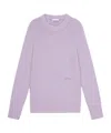 Ganni Brushed Long Sleeve Jumper In Purple