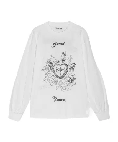 GANNI GANNI RE-CUT HEAVY LONG SLEEVE T-SHIRT