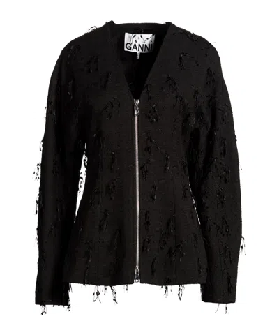 Ganni Long Sleeves Jackets In Black