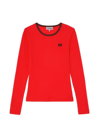 Ganni Long-sleeve T-shirt In Multi