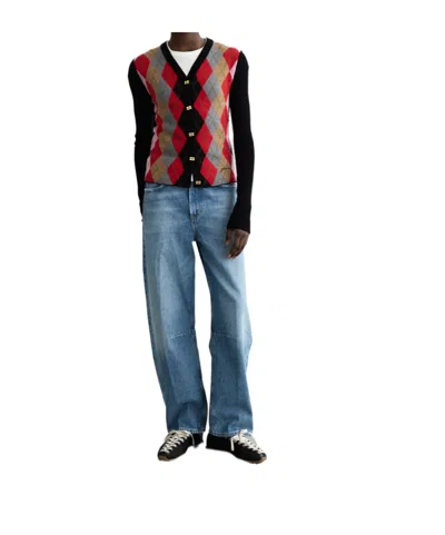 Ganni Long-sleeved Cardigan In Multi