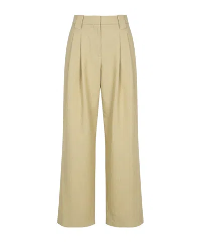 Ganni Loose Straight-leg Pants In Nude