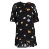 Ganni Lorita Georgette Mini Dress In Black Viscose In Black