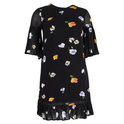 Ganni Lorita Georgette Mini Dress In Black Viscose