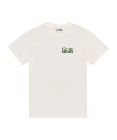 Ganni White Relaxed Loveclub T-shirt